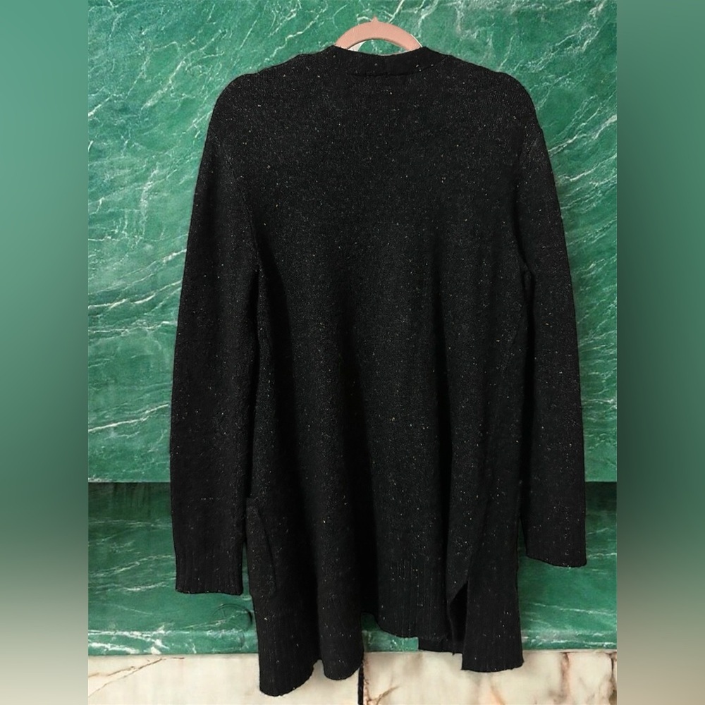 Old Navy Open Cardigan, Black w/ Colorful Stitches Women’s M - Picture 3 of 6